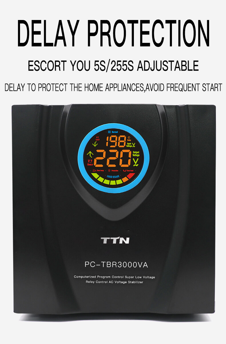 PC-TDR500VA-15000VA теледидар 3000ВА 1 фазалы релелік басқару тұрақтандырғышы